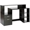 Image de Bureau informatique - HOMCOM - 2 tiroirs rangement étagères ouvertes tablette imprimante moderne - MDF - 137x55x92cm - noir