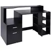 Image de Bureau informatique multimédia design multi-rangement dim. 137 x 55 x 92 cm noir