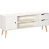 Image de Meuble Tv Style Scandinave Pieds Pin Massif Blanc