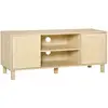 Image de Meuble Tv 2 Niches 2 Placards Porte Cannage En Rotin Mdf Bois Clair