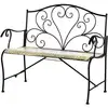 Image de Banc De Jardin 2 Places Style Fer Forgé Métal Noir Doré Vieilli