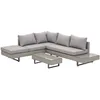 Image de Ensemble salon de jardin - Outsunny - dangle 5 places contemporain coussins déhoussables table basse - résine tressée - gris