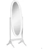 Image de Miroir à pied - HOMCOM - miroir ovale style shabby chic inclinaison réglable décoration chambre - MDF - 48x46x147cm - blanc