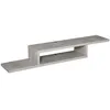 Image de Meuble tv mural - HOMCOM - flottant suspendu support télé étagère flottante niche - bois - gris