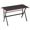 Image de Homcom bureau gaming racing bureau gamer bureau informatique bracket supports casque enceintes porte-gobelet métal plateau mdf texture carbone rouge noir