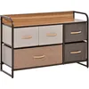 Image de Commode Meuble De Rangement 5 Tiroirs 87,5 X 29 X 58 Cm