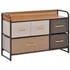 Image de HOMCOM - commode - Bois - 87.5x29x58cm - Érable Rouge Blanc Laiteux Brun Clair Marron