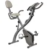 Image de Vélo dappartement - HOMCOM - pliable 4-en-1 magnétique cordes résistance sport maison LCD - acier - gris