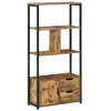 Image de HOMCOM - Étagère de rangement - Panneaux de particules classe E1 - 58x24x122cm - Brun avec veinage Noir