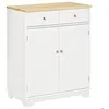Image de HOMCOM - Armoire de cuisine - Panneaux MDF classe E1 - 68x40.3x85cm - Blanc Bois naturel