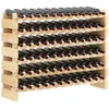 Image de Casier à bouteilles - HOMCOM - 72 bouteilles 6 niveaux modulable superposable cave bars - bois de sapin - 114x28x85cm - naturel