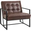 Image de Fauteuil Lounge Chesterfield Capitonné Métal Noir Pu Chocolat