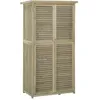 Image de Armoire de jardin - abri remise outils - Outsunny - 2 étagères portes persiennes toit bitumé - bois pin - 87x47x160cm - sable