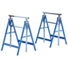 Image de Tréteaux pliables - HOMCOM - lot de 2 télescopiques hauteur réglable 80-130 cm robuste - acier - bleu