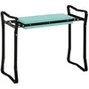 Image de Tabouret de jardin - Outsunny - pliable agenouilloir siège jardinage avec coussin - acier EVA - noir vert