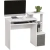 Image de Bureau Informatique Étagères Tablette Clavier Panier Gris Panneaux Blanc