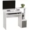 Image de Bureau informatique multimédia étagères tablette clavier panier gris panneaux particules blanc