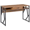 Image de Bureau - HOMCOM - style industriel 1 tiroir 2 niches piètement métal mobilier travail - métal bois - noyer noir