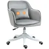 Image de Chaise de bureau - fauteuil de bureau - HOMCOM - velours massant coussin lombaire réglable pivotante 360° - velours - gris clair