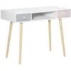 Image de Bureau enfant - HOMCOM - style scandinave avec tiroir et compartiment rangement - MDF pin - 100x48x765cm - blanc rose