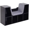 Image de Bibliothèque banc 2 en 1 - HOMCOM - étagère cube 6 compartiments meuble rangement salon - bois - 102x30x61cm - noir