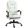 Image de Fauteuil de bureau direction massant inclinable réglable repose-pied coussin lombaires synthétique blanc