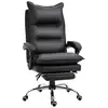 Image de Fauteuil de bureau direction hauteur réglable dossier inclinable repose-pied intégré revêtement synthétique noir