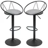 Image de Tabourets de bar - HOMCOM - lot de 2 design néo-rétro réglable pivotant repose-pied - lin métal - gris