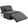Image de Fauteuil Chauffeuse Chaise Longue Pouf 3 En 1 Lin