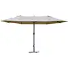 Image de Parasol de jardin xxl parasol grande taille 4,6l x 2,7l x 2,4h m ouverture fermeture manivelle acier polyester haute densité café latte
