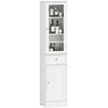 Image de kleankin - meuble colonne de salle de bain - MDF - 40x27x171.5cm - Blanc