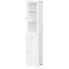 Image de Meuble colonne de salle de bain placard porte acrylique 2 étagères placard porte 1 étagère tiroir mdf blanc