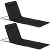 Image de Outsunny - Lot de 2 tapis de plage - Acier - 134x48x45cm - Noir