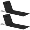 Image de Lot de 2 tapis de plage rembourré - matelas de plage - nattes de plage - dossier inclinable multi-positions - sac transport inclus - métal polyester pe noir