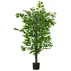 Image de Plante artificielle - arbre artificiel - HOMCOM - ficus hauteur 135 m tronc branches liane lichen réalisme - plastique - 135 m