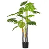 Image de Plante artificielle - arbre artificiel - HOMCOM - monstera hauteur 12 m tronc branches feuilles tortue réalisme - plastique - 12 m