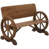 Image de Outsunny - Banc de jardin - Bois de sapin - 114x58x80cm - Brun Rustique