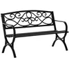 Image de Outsunny - Banc de jardin 2 places - Acier - 128x58.5x 85cm - Noir