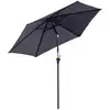 Image de Parasol inclinable de jardin balcon terrasse manivelle toile polyester imperméabilisée haute densité 180 gm² ø2,6 x 2,35h m alu gris