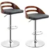 Image de Lot De 2 Tabourets De Bar Design Réglable Noir Aspect Bois