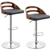 Image de HOMCOM - Tabouret de bar - revêtement synthétique PU - 46.5x44.5x100cm - Noir