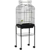 Image de Cage à oiseaux - PawHut - volière sur roulettes avec toit ouvrant 3 perchoirs étagère inférieure - métal - 46x36x130cm - noir
