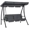 Image de Balancelle de jardin Outsunny Métal 200x125x170cm Gris foncé