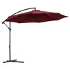 Image de Parasol déporté octogonal inclinable manivelle pied acier ø 3 x 2,5h m bordeaux