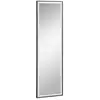 Image de Miroir mural dim. 120l x 35l cm - film sécurité anti déflagrant, système attache inclus - cadre alliage alu. Noir