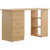 Image de Bureau Informatique 3 Tiroirs 2 Étagères Aspect Bois