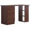 Image de Bureau Informatique 3 Tiroirs 2 Étagères Aspect Bois
