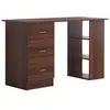 Image de Bureau informatique table multi-fonctions 3 tiroirs 2 étagères dim. 120l x 49l x 72h cm mdf aspect noyer
