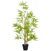 Image de Bambou artificiel - Outsunny - hauteur 12 m 369 feuilles denses réalistes pot inclus - plastique - noir vert
