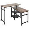 Image de Bureau dangle HOMCOM Panneau de particule 180x50x100cm Marron